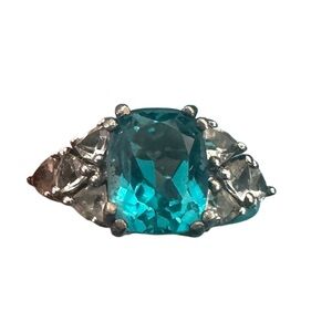 Elegant Blue Gemstone Silver Ring STS Jewels Jewelry Sterling Silver NWOB
